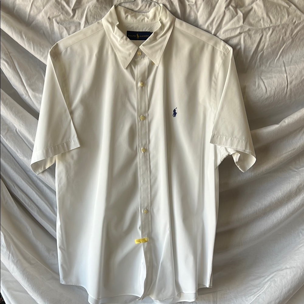 Ralph Lauren White Casual Button Down Short Sleeve Shirt